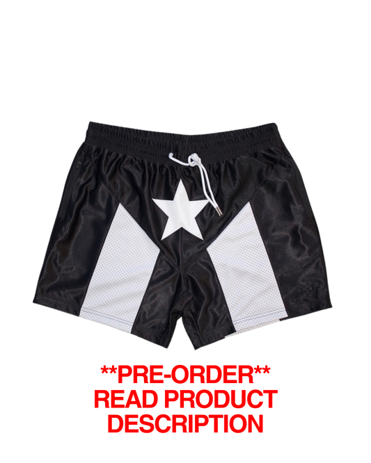PRE-ORDER "ISLA DE CAMPEONES" B&W | BOXING / BASKETBALL SHORT