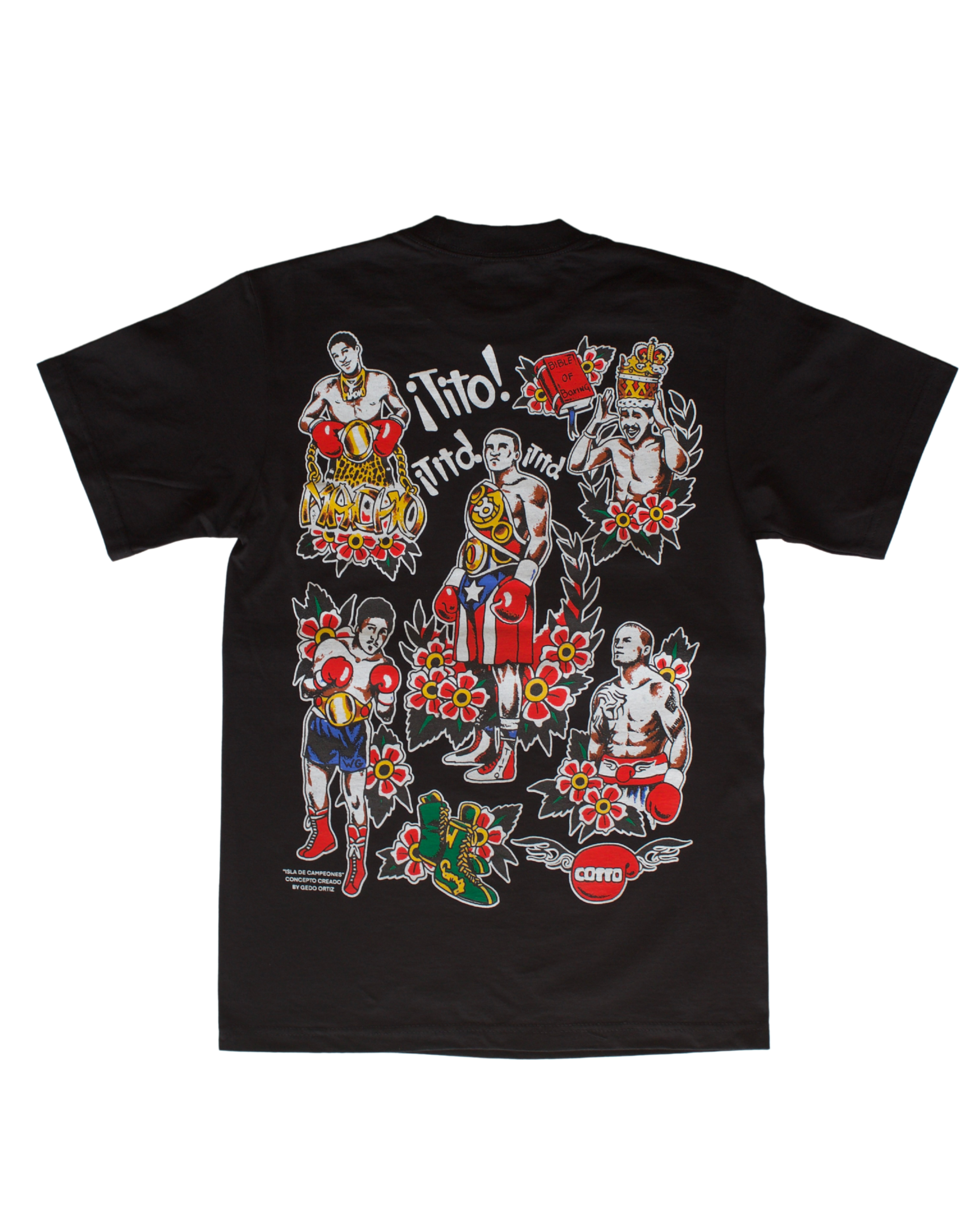 "ISLA DE CAMPEONES" | BLACK | 7.5 MAX HEAVY WEIGHT TEE
