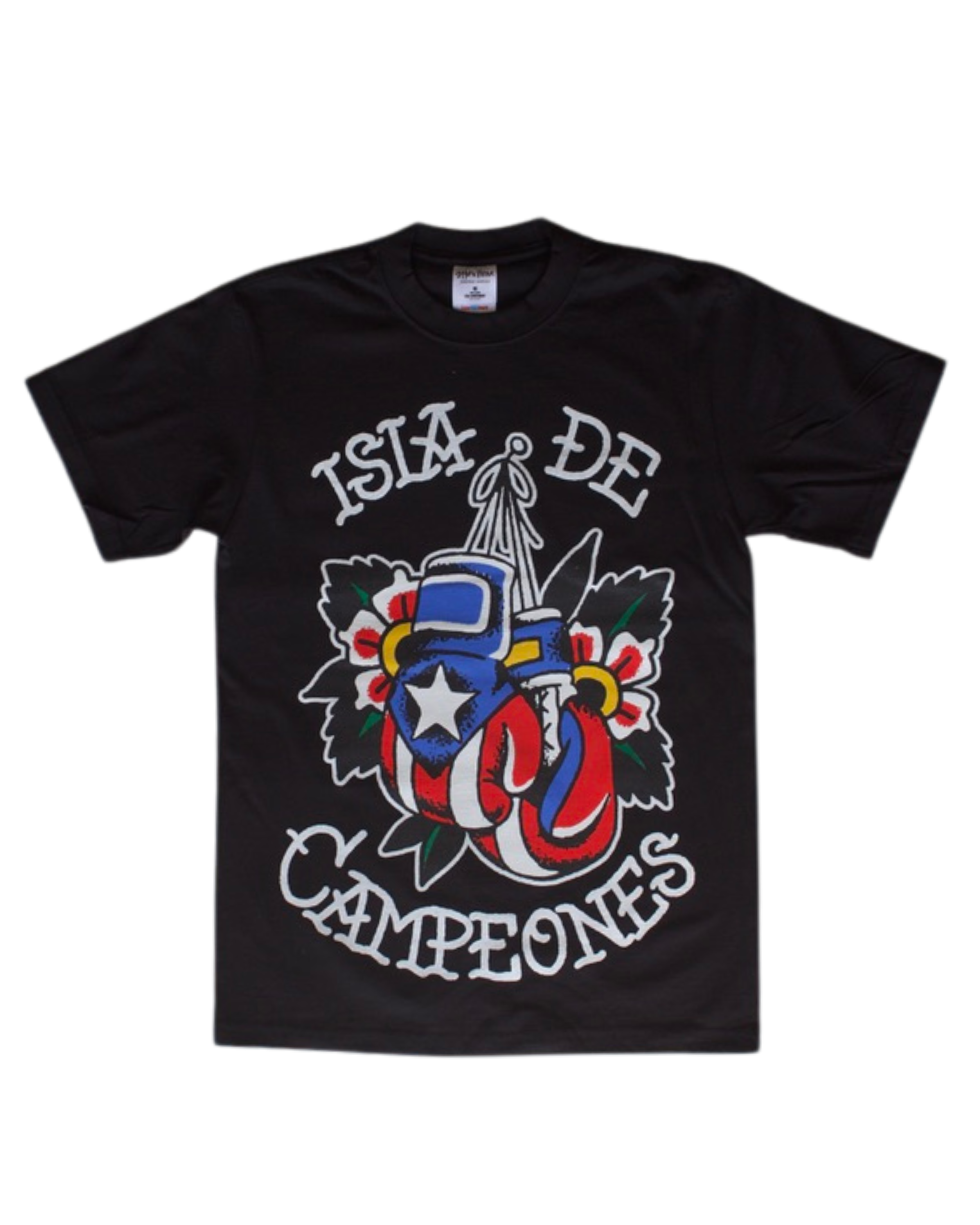 "ISLA DE CAMPEONES" | BLACK | 7.5 MAX HEAVY WEIGHT TEE